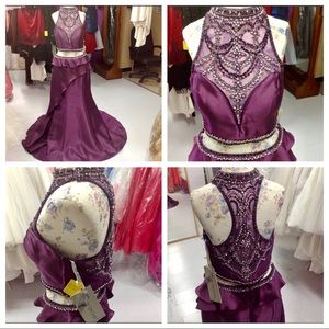 Prom dress 2 piece Rachel Allen size 14 purple new